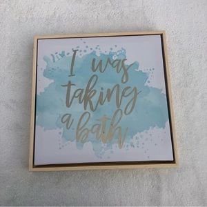 Gold Foil Canvas Wall Art I was Taking a Bath 13”x13”